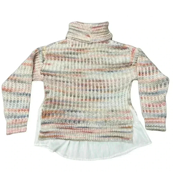 Hem & Thread Sweater Size Small Turtleneck Pastel Boutique Chunky Knit Soft NWT - Picture 2 of 15